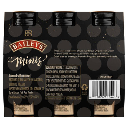 Baileys Minis The Original Irish Cream Liqueur, 100 mL (3 Pack)