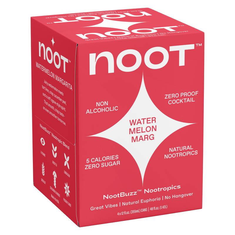 Noot Watermelon Margarita Non-Alcoholic Cocktail 4pk 12oz Can