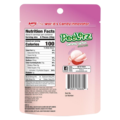 Amos Peelerz Gummy Lychee, 6 oz
