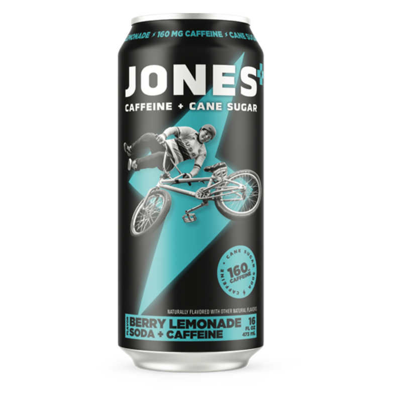 Jones Soda Berry Lemonade Soda + Caffeine 16oz Can