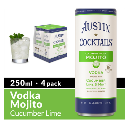 Austin Cocktails Cucumber Vodka Sparkling Mojito 4pk 250ml Can 12.5% ABV