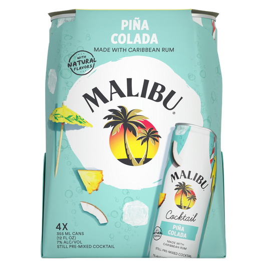 Malibu Cocktails Pina Colada 4pk 12oz Cans