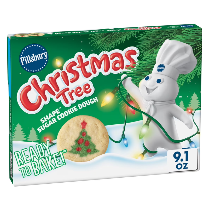 Pillsbury Ready to Bake! Christmas Tree Shape Sugar Cookie Dough - 20ct/9.1oz
