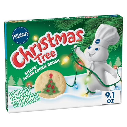 Pillsbury Ready to Bake! Christmas Tree Shape Sugar Cookie Dough - 20ct/9.1oz