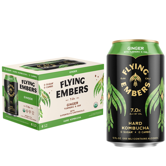 Flying Embers Ginger Hard Kombucha 6pk 12oz Can 7.0% ABV