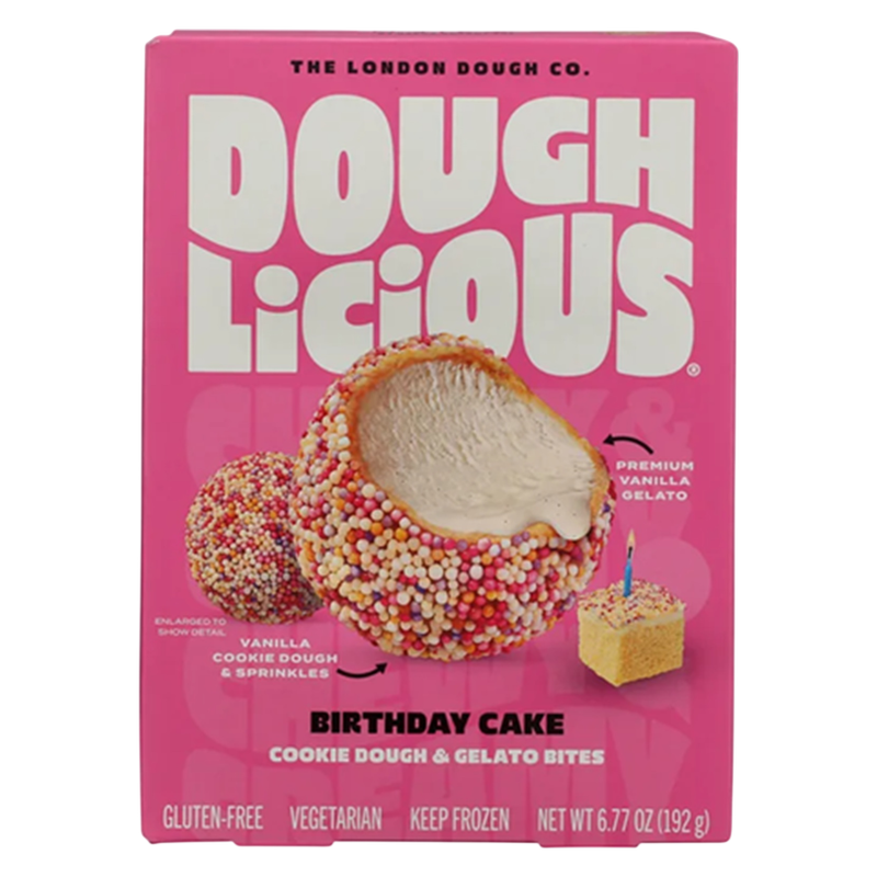 Doughlicious Birthday Cake Cookie Dough & Gelato Bites 6ct