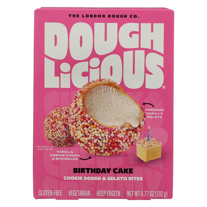 Doughlicious Birthday Cake Cookie Dough & Gelato Bites 6ct