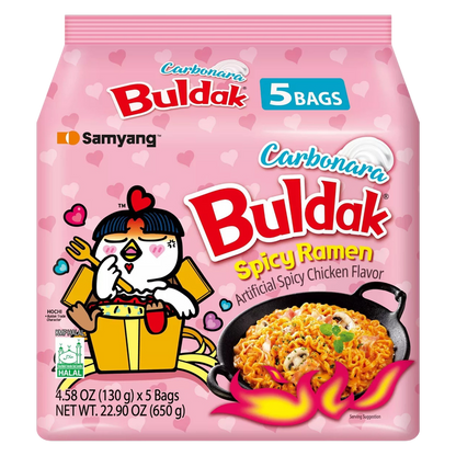 Buldak Samyang Spicy Chicken Carbonara Ramen, 5ct.