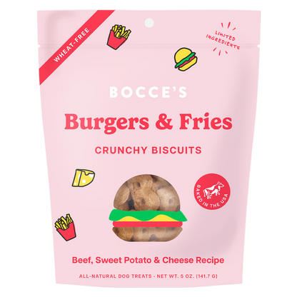 Bocce's Bakery Burgers & Fries 5oz Dog Biscuits