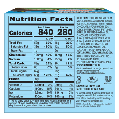 Ben & Jerry's Chocolate Chip Cookie Dough Pint Slices 3ct 9oz