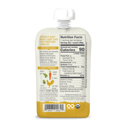 Serenity Kids Free Range Chicken with Organic Peas and Carrots Pouch