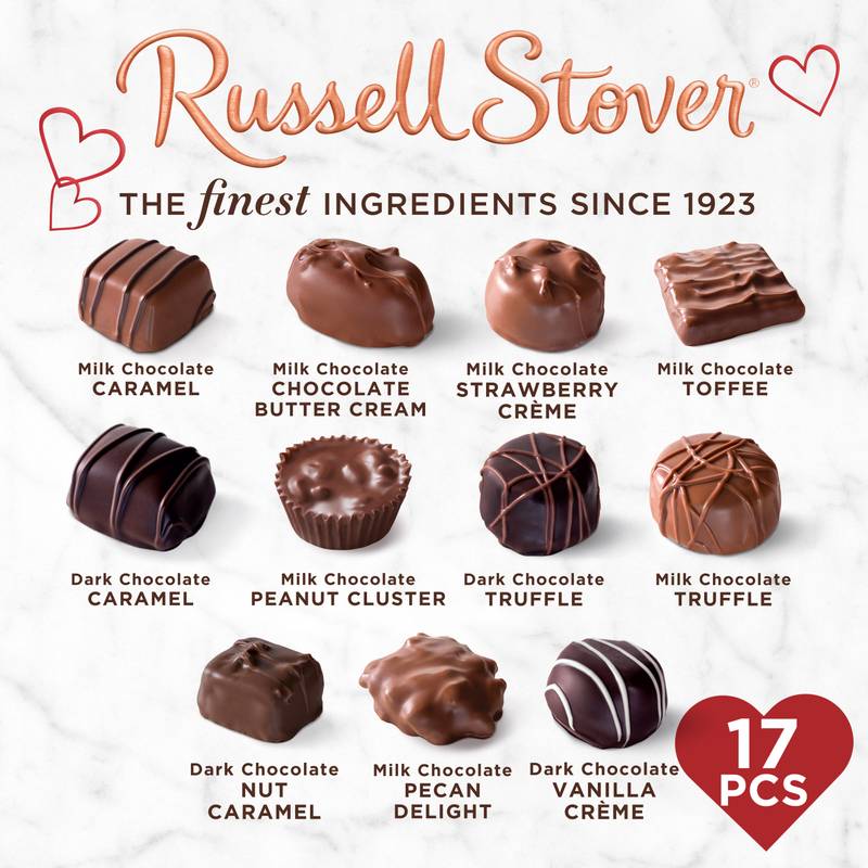 Russell Stover Assorted Chocolates Decorative Heart, 10oz