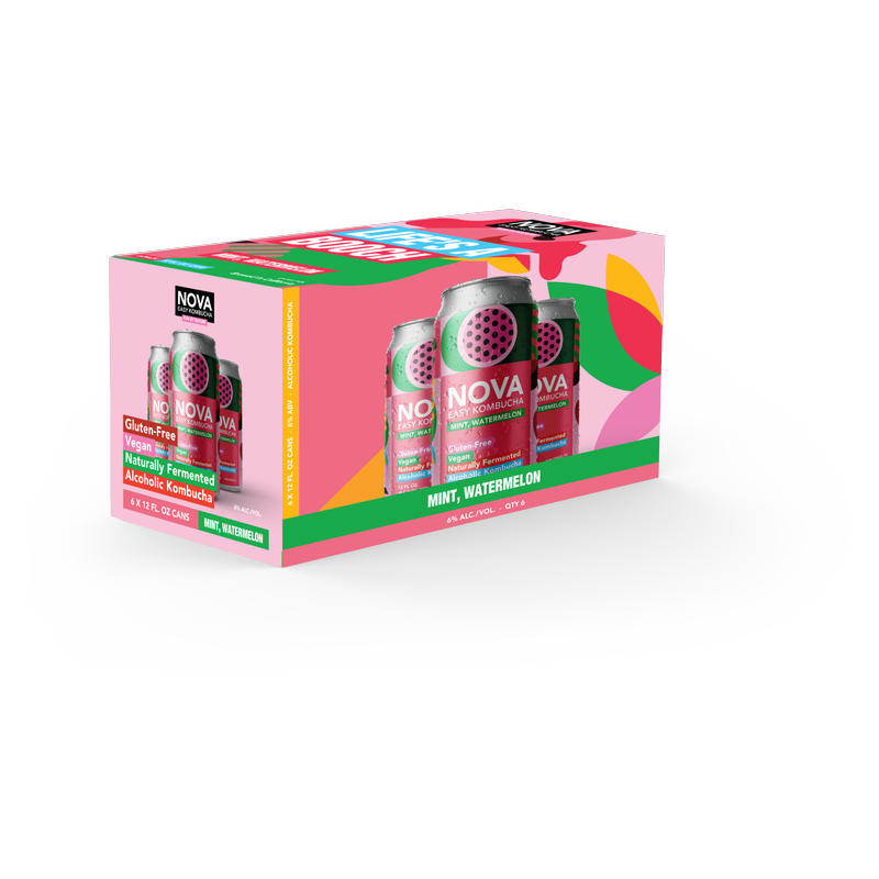 NOVA Kombucha Mint Watermelon 6pk 12oz Can