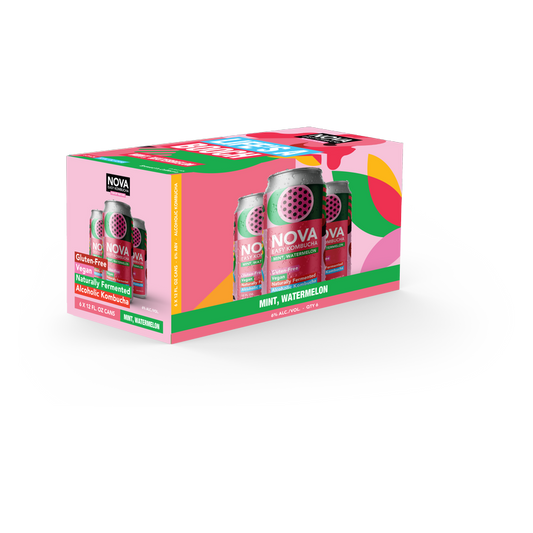 NOVA Kombucha Mint Watermelon 6pk 12oz Can