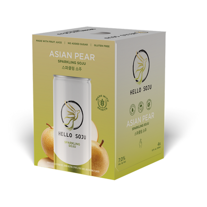 Hello Soju Asian Pear 12oz 4pk 7%ABV