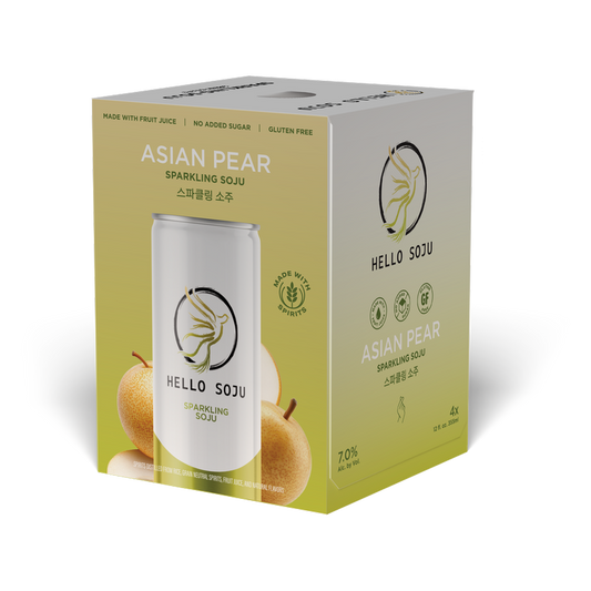 Hello Soju Asian Pear 12oz 4pk 7%ABV