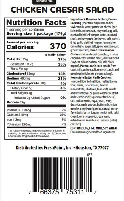 Fresh Caesar Salad with Chicken - 6.3oz