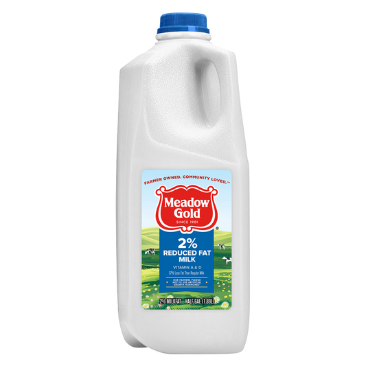 Meadow Gold 2% Reduced Fat Milk - 1/2 gallon