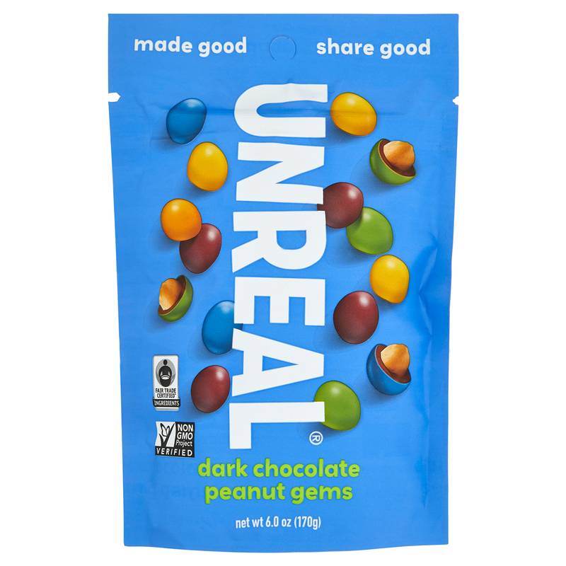 Unreal Dark Chocolate Peanut Gems, 6oz