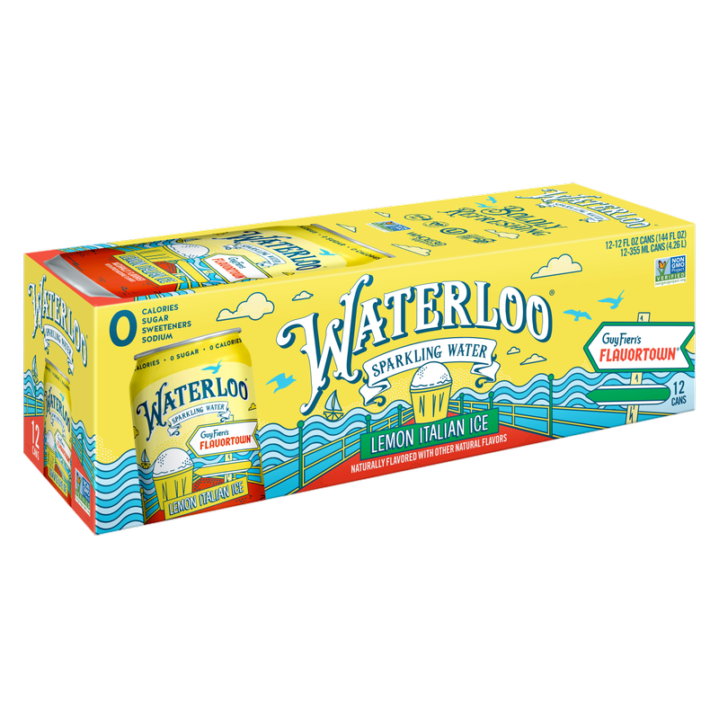 Waterloo Lemon Italian Ice Sparkling Water 12pk 12oz Can