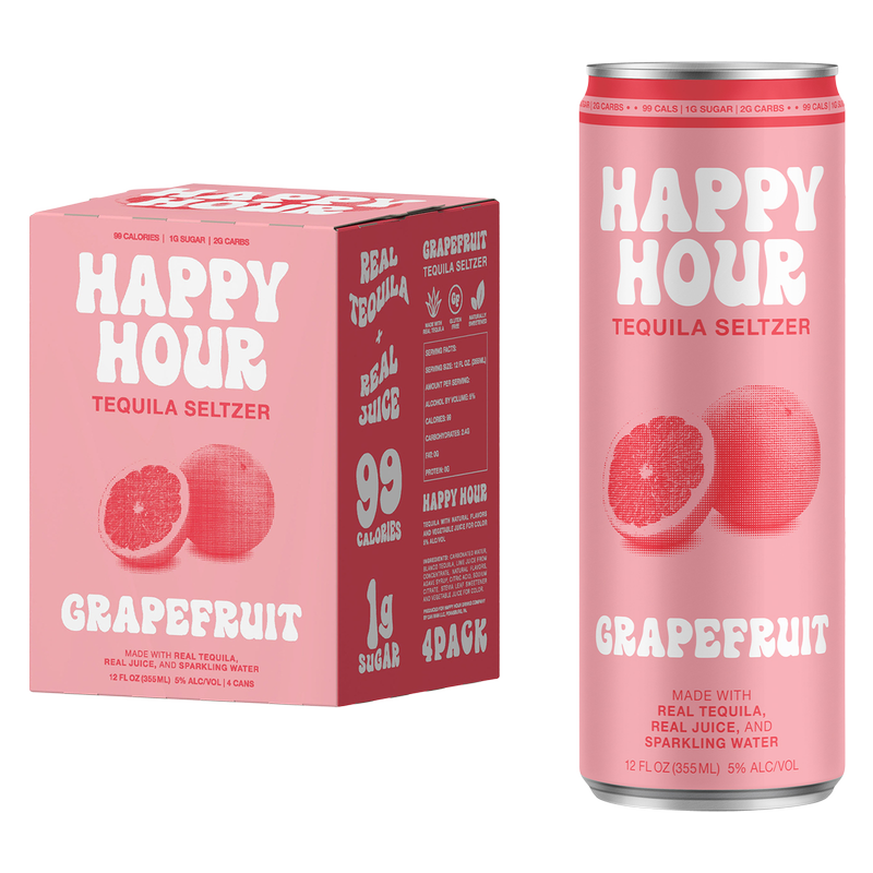 Happy Hour Tequila Grapefruit Seltzer 4pk 12oz Can 5.0% ABV