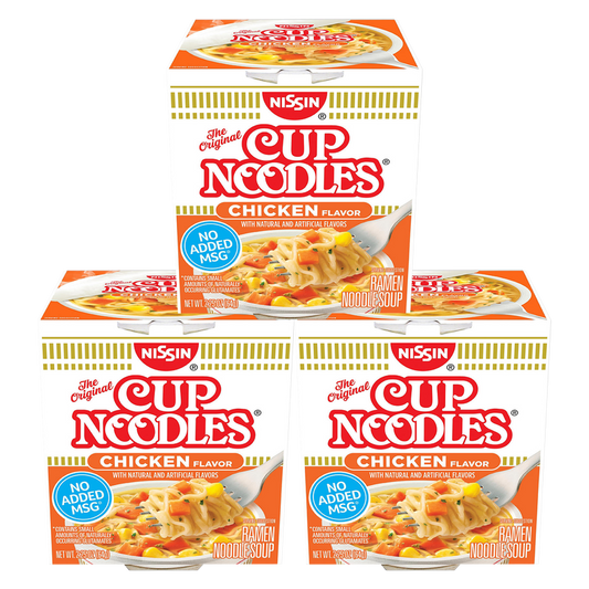 3ct Nissin Cup Noodles Chicken Flavor Ramen Noodle Soup 2.25oz