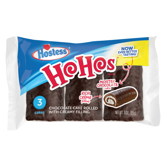 HOSTESS HOHOS, Chocolate Snack Cakes, Single Serve, 3 oz, 3 Count
