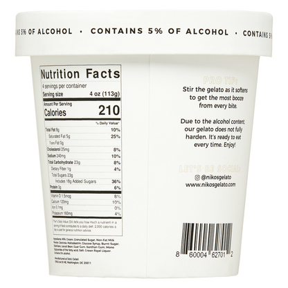 Niko's Spiked Salted Caramel Whiskey Gelato Pint