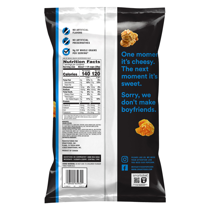 Smartfood Caramel & Cheddar Mix Popcorn 7oz