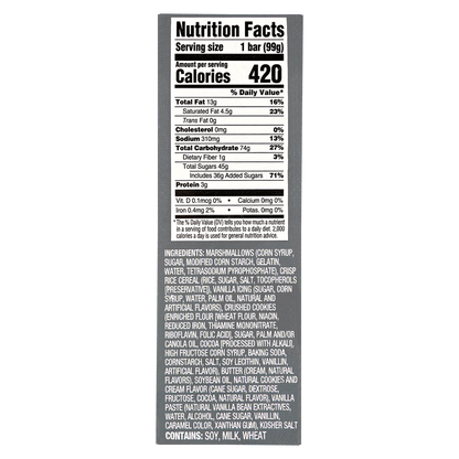 The Gopuff Cookies & Cream Crispy Treat Bar 3.5oz