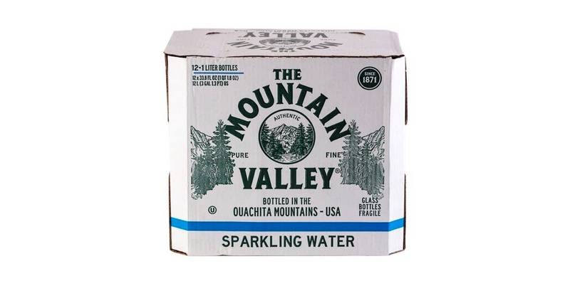 Mountain Valley Sparkling Water 12pk 1L Glass Bottle- XL