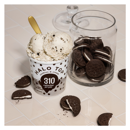 Halo Top Cookies and Cream Light Ice Cream Pint, 16 fl oz