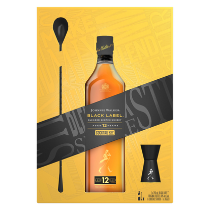 Johnnie Walker Black Label Scotch Gift Set 750ml (80 Proof)