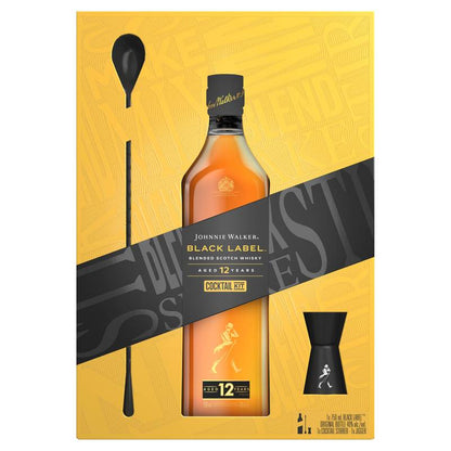 Johnnie Walker Black Label Scotch Gift Set 750ml (80 Proof)