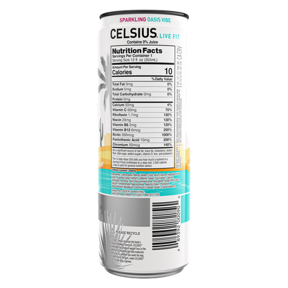 CELSIUS Sparkling Oasis Vibe Energy Drink 12oz Can