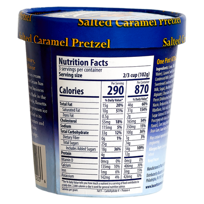 Bassetts Salted Caramel Pretzel Ice Cream, 16 oz