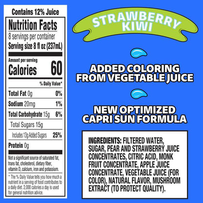 Capri Sun Strawberry Kiwi 64oz Btl