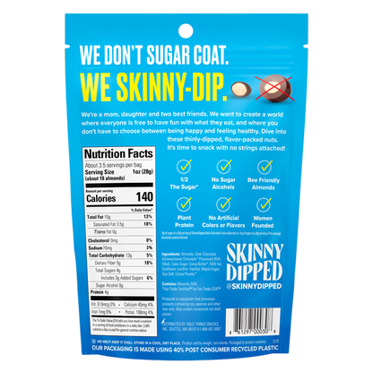 SkinnyDipped Dark Chocolate Cocoa Almonds, 3.5oz