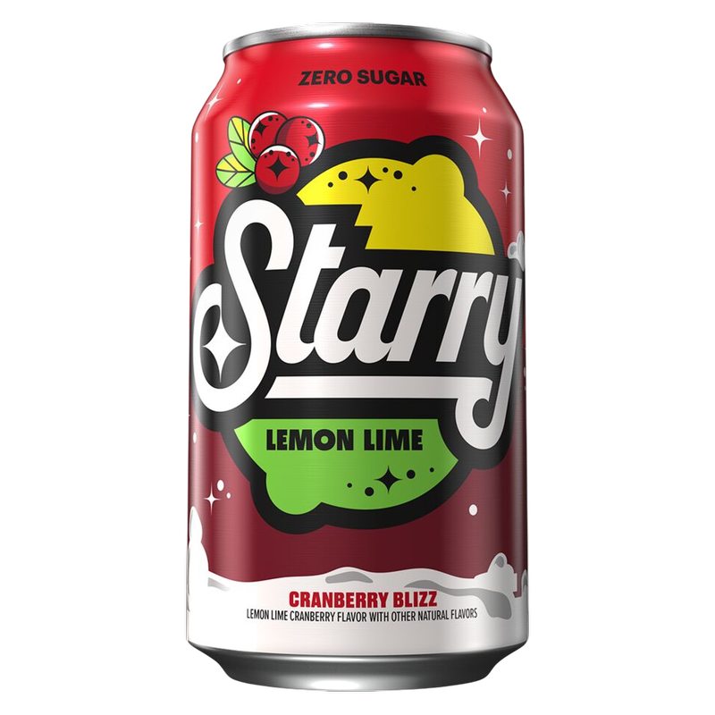 Starry Zero Sugar Soda Lemon Lime Cranberry Blizz 12pk 12oz Can