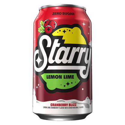 Starry Zero Sugar Soda Lemon Lime Cranberry Blizz 12pk 12oz Can