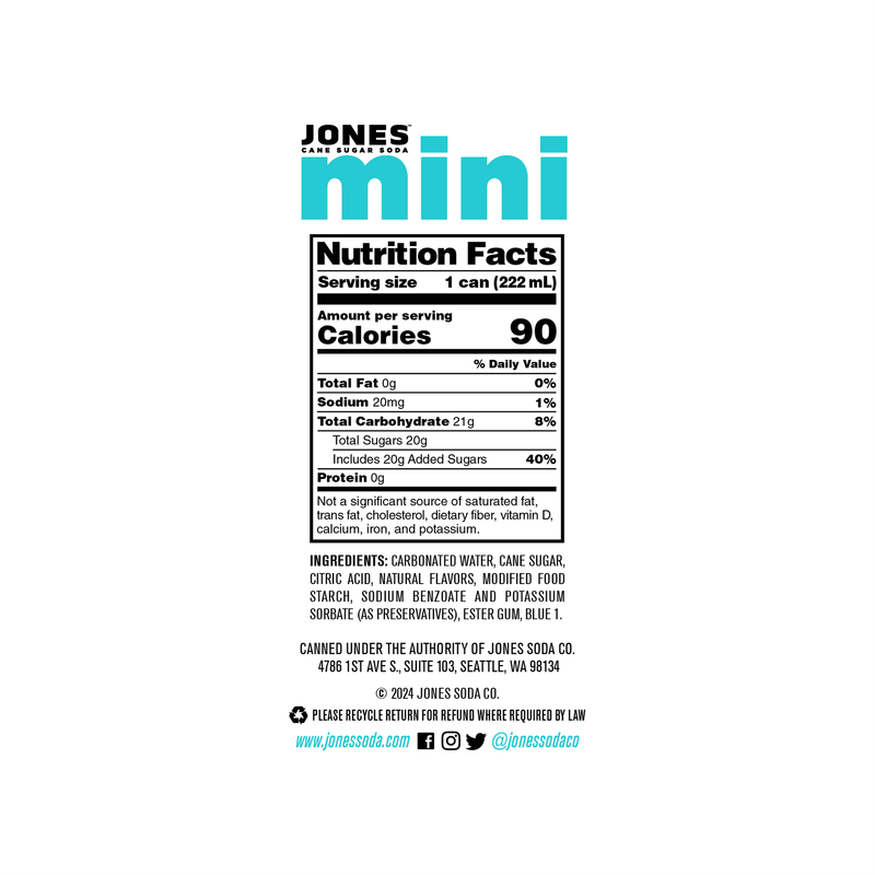 Jones Soda Berry Lemonade 4pk 7.5oz Mini Can