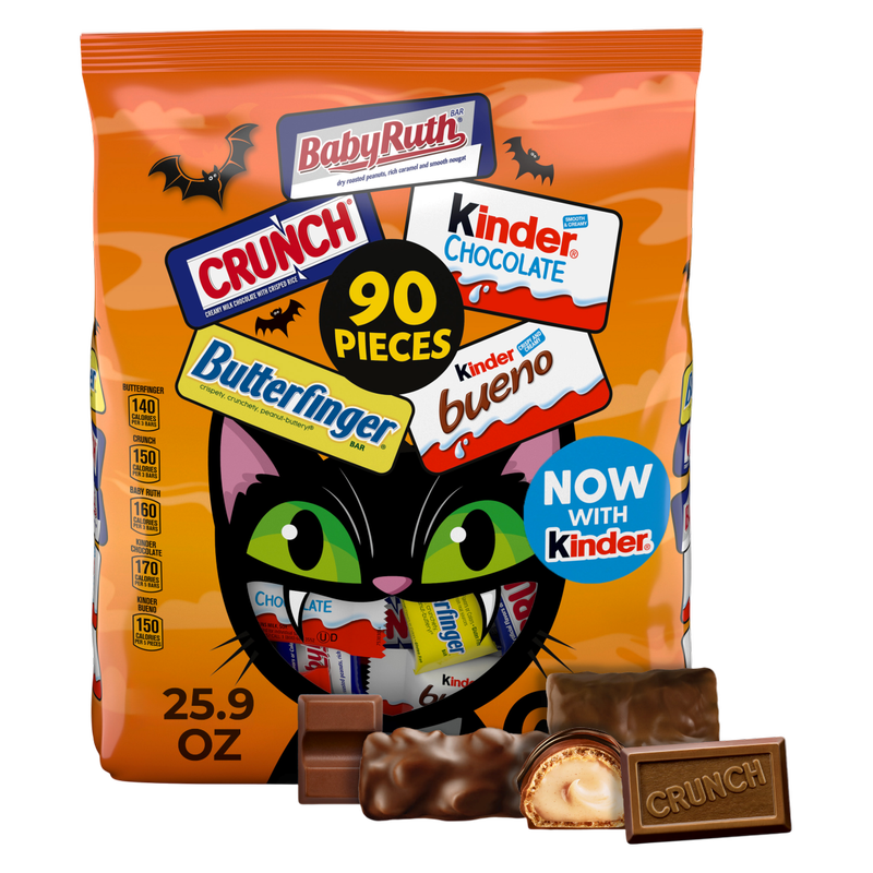 90 Pieces, Assorted Chocolate and Kinder Halloween Trick or Treat Bag