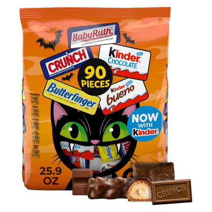 90 Pieces, Assorted Chocolate and Kinder Halloween Trick or Treat Bag