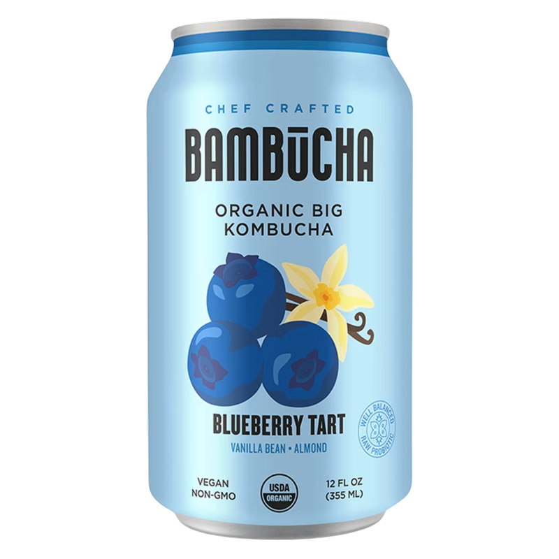 Bambucha Organic Big Blueberry Tart Kombucha, 12 Fl Oz