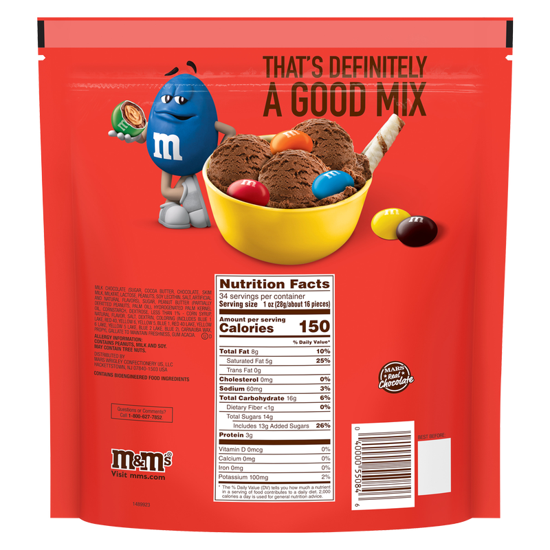 M&M's Peanut Butter Milk Chocolate Candies Party Size 34oz