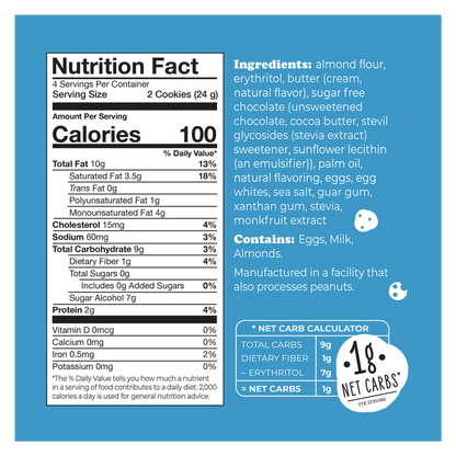 Nunbelievable Keto Chocolate Chip Cookies 3.4oz