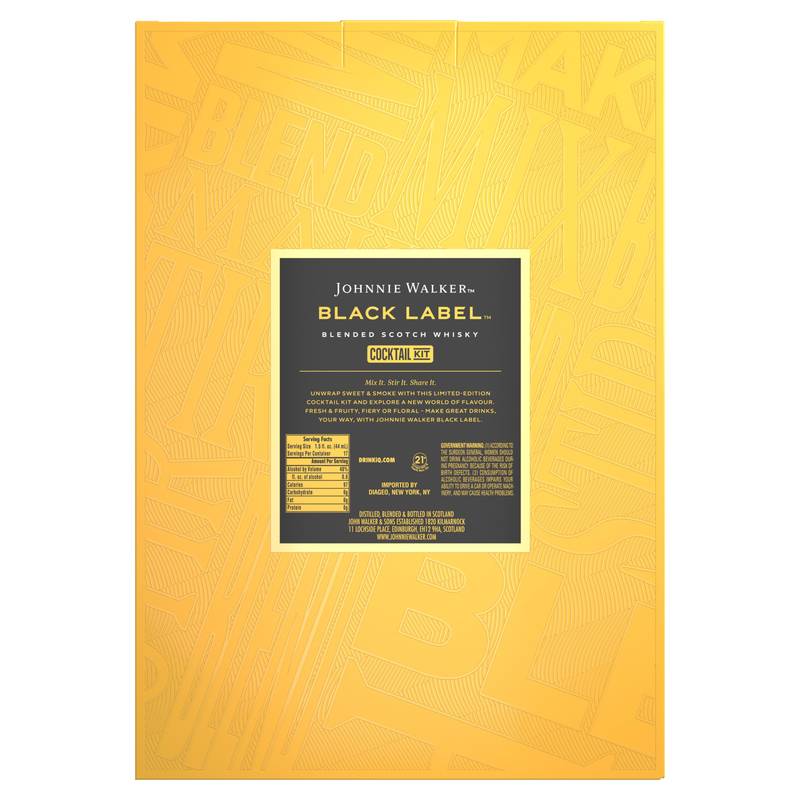 Johnnie Walker Black Label Scotch Gift Set 750ml (80 Proof)