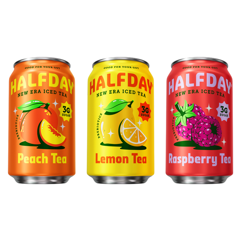 Halfday Prebiotic Iced Tea Variety Bundle 3pk 12oz Can