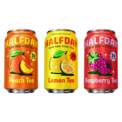 Halfday Prebiotic Iced Tea Variety Bundle 3pk 12oz Can