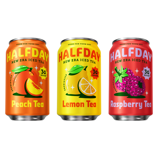 Halfday Prebiotic Iced Tea Variety Bundle 3pk 12oz Can